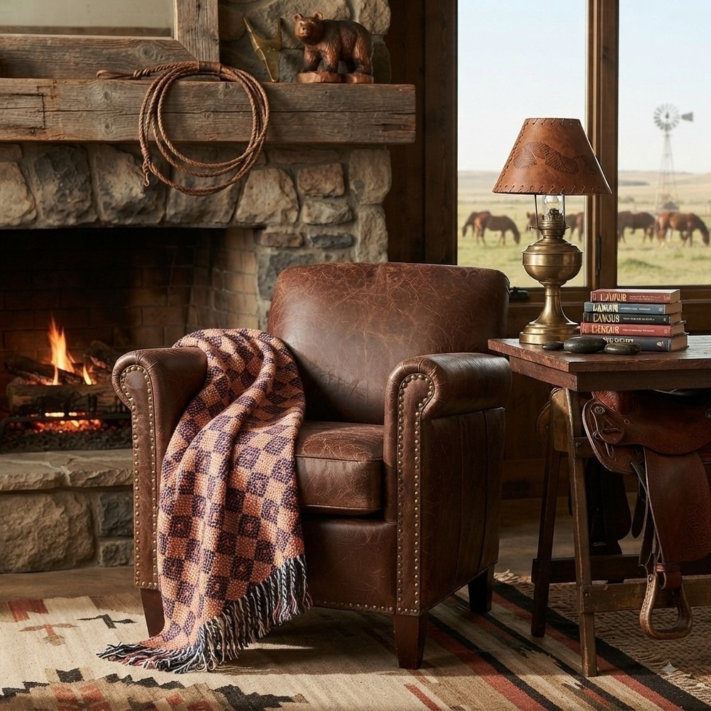 Pendleton Wool Throw Blanket Woven Geometric Fringe Rustic Western Fall 48x66